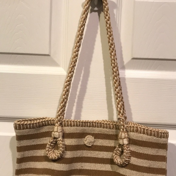 Catstudio, woven striped tan and cream bag - Picture 4 of 7